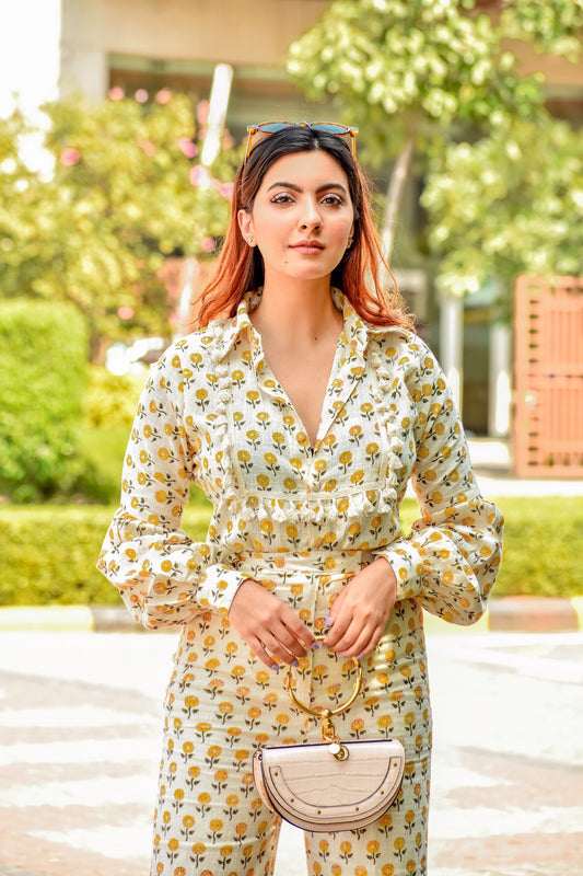 YELLOW PRINTED COORDS
