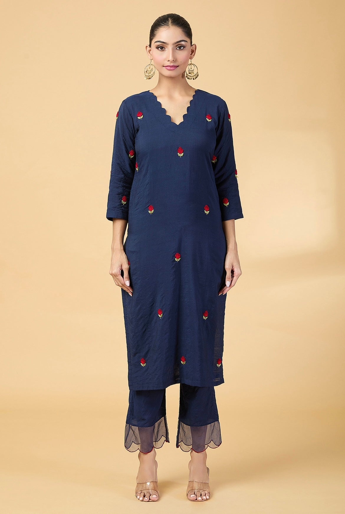 NAVY BLUE EMBRODIERED SUIT SET