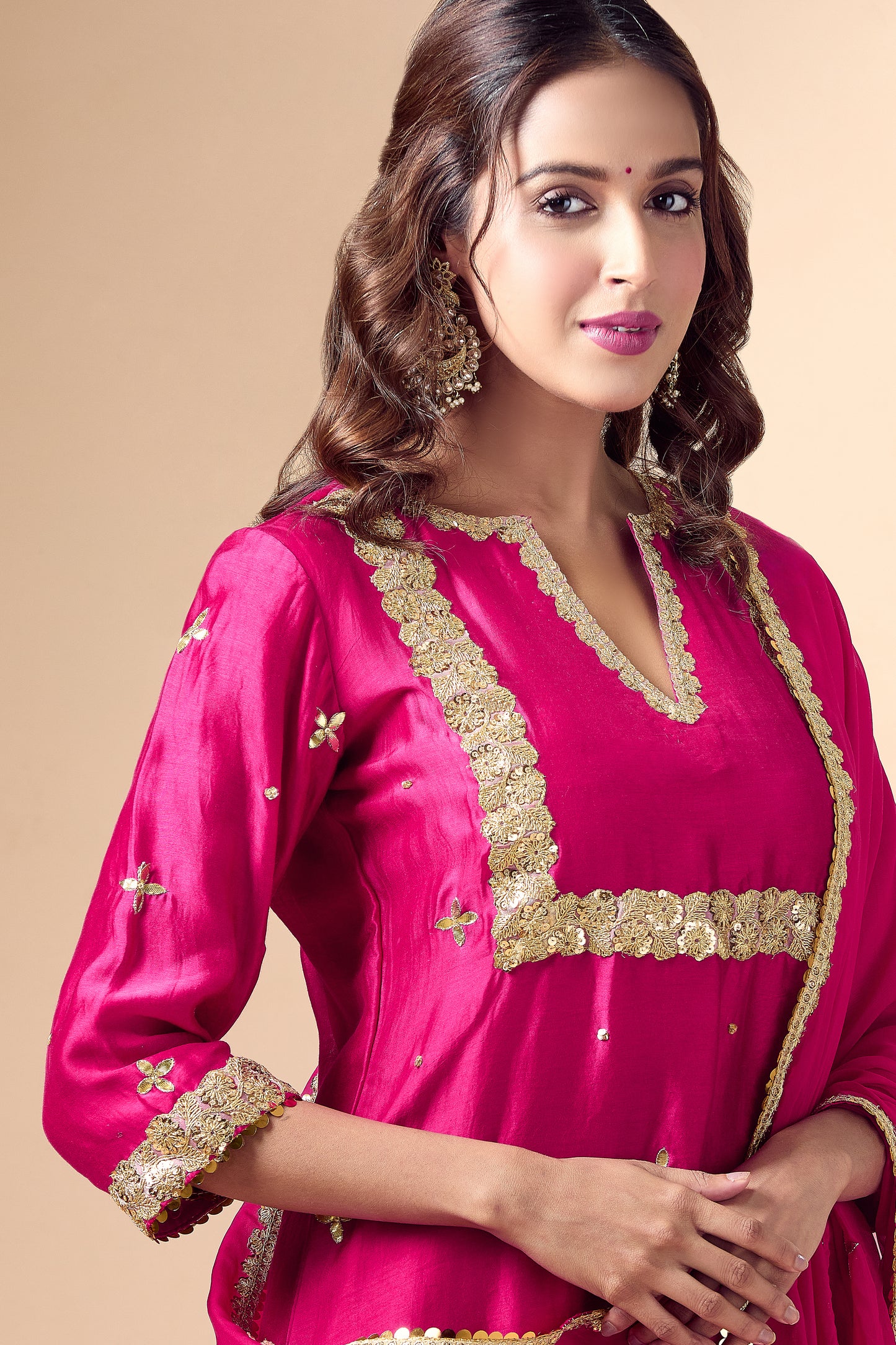 RANI PINK HEAVY SUIT SET