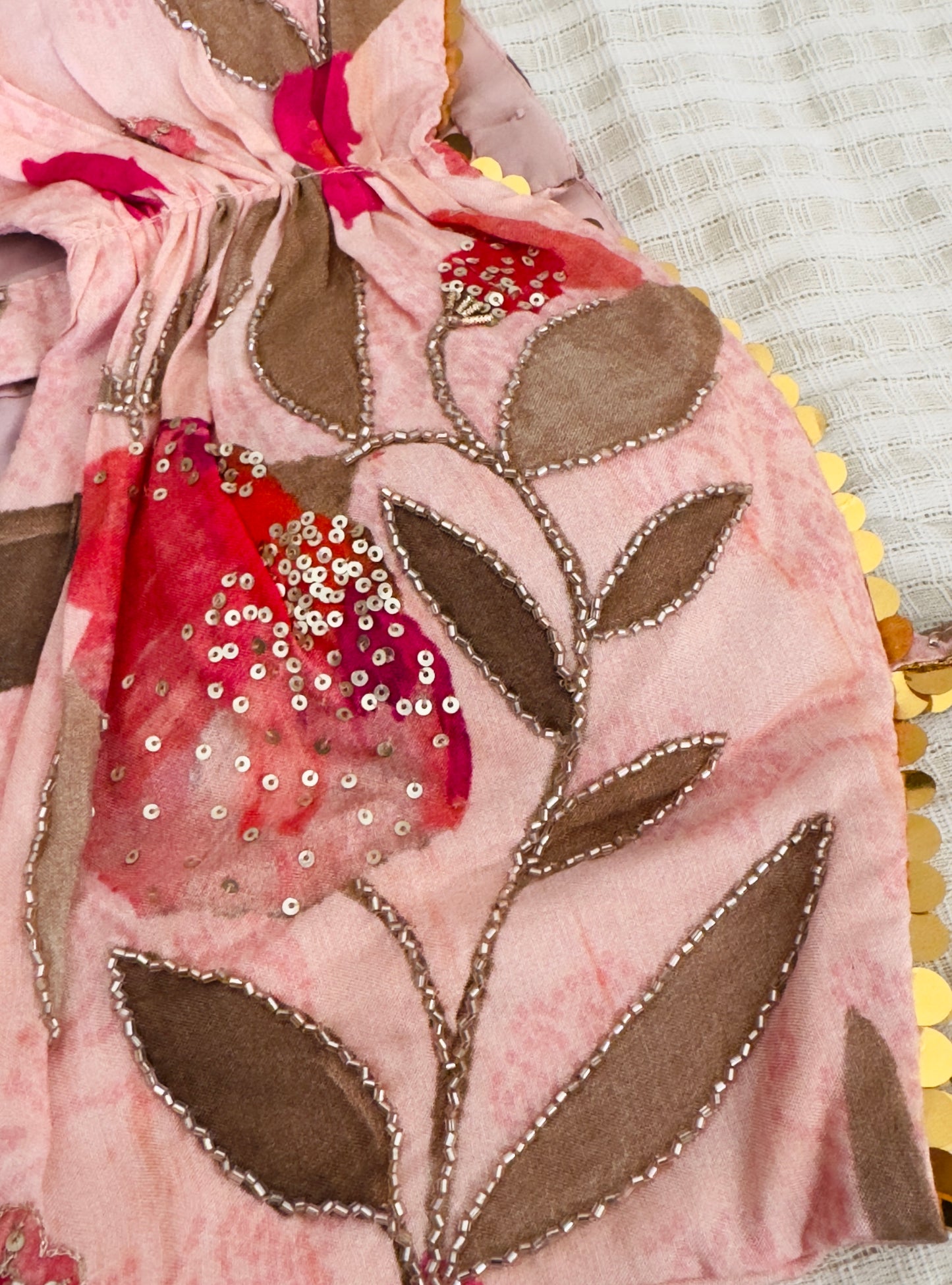 BABY PINK FLORAL PRINTED LEHENGA