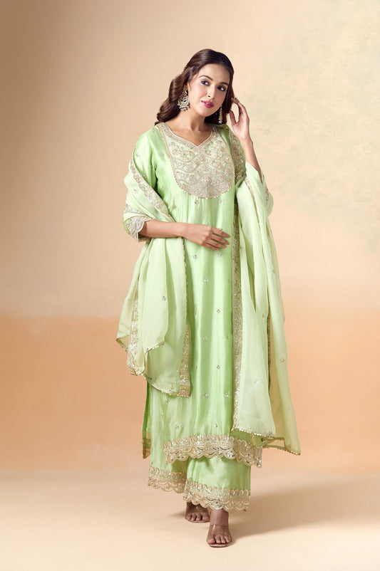 LIGHT GREEN HEAVY SUIT SET