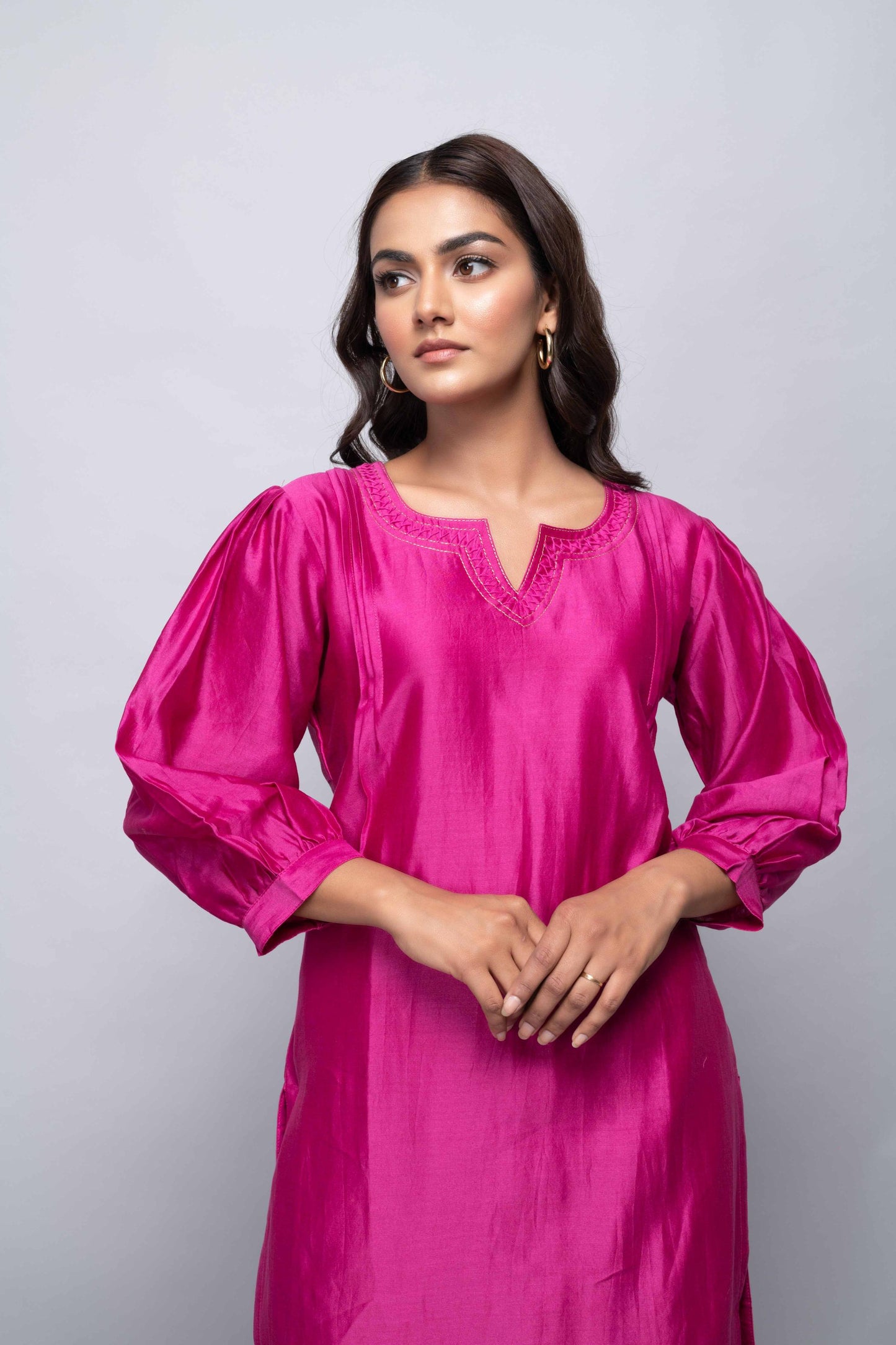 PINK CHANDERI SUIT SET