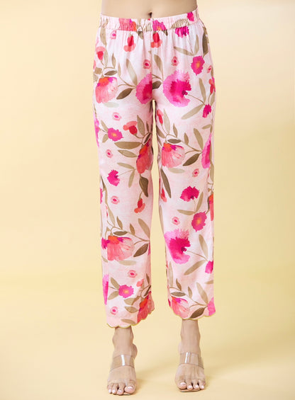 BABY PINK FLORAL PRINTED SUIT SET