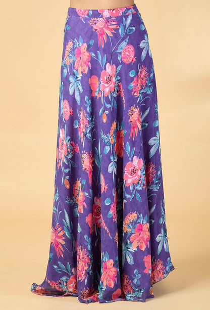 PURPLE FLORAL PRINTED LEHENGA