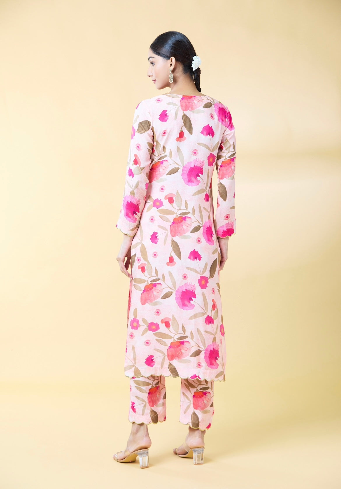 BABY PINK FLORAL PRINTED SUIT SET