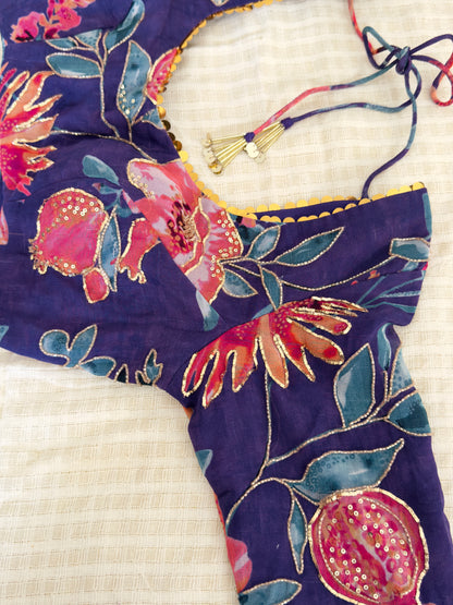 PURPLE FLORAL PRINTED LEHENGA