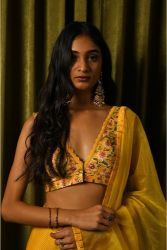 YELLOW PRINTED LEHENGA